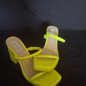 Steve Madden Bright Yellow Block Heels